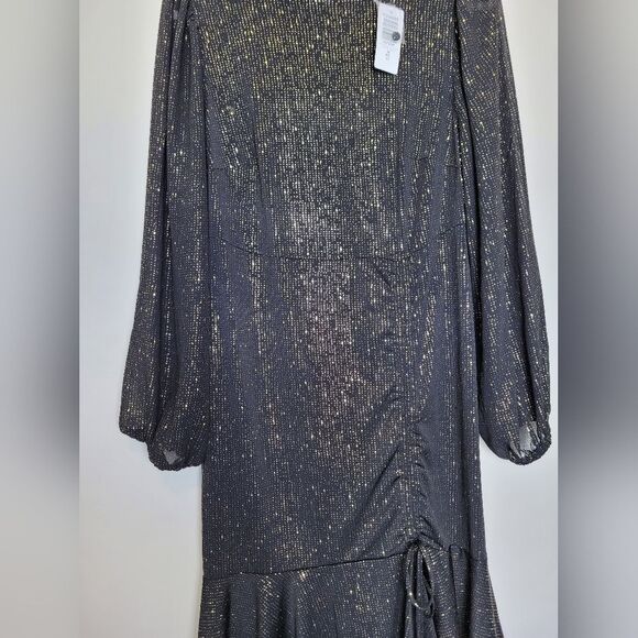 NEW TORRID Sparkly Party Dress Plus Size Formal Event Glam Black Glitter Sleek - Picture 8 of 15